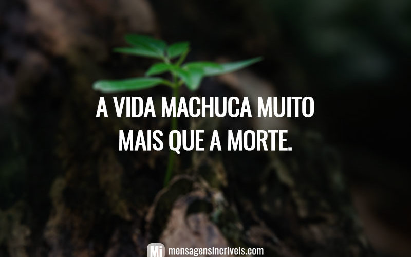 A vida machuca muito mais que a morte.