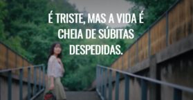 É triste, mas a vida é cheia de súbitas despedidas.