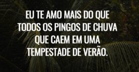 Eu te amo mais do que todos os pingos de chuva que caem em uma tempestade de verão.
