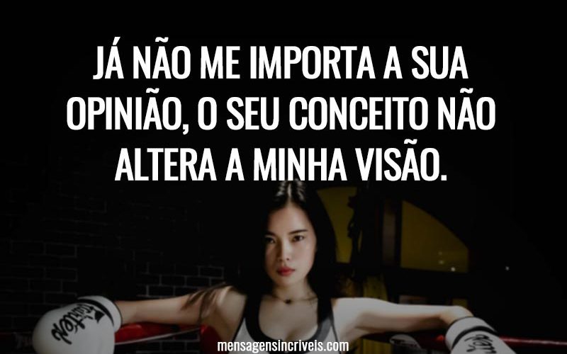 Já não me importa a sua opinião, o seu conceito não altera a minha visão.