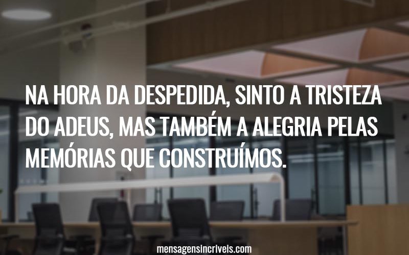 Na hora da despedida, sinto a tristeza do adeus, mas também a alegria pelas memórias que construímos.