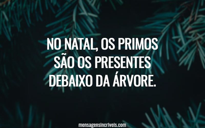 No Natal, os primos são os presentes debaixo da árvore.