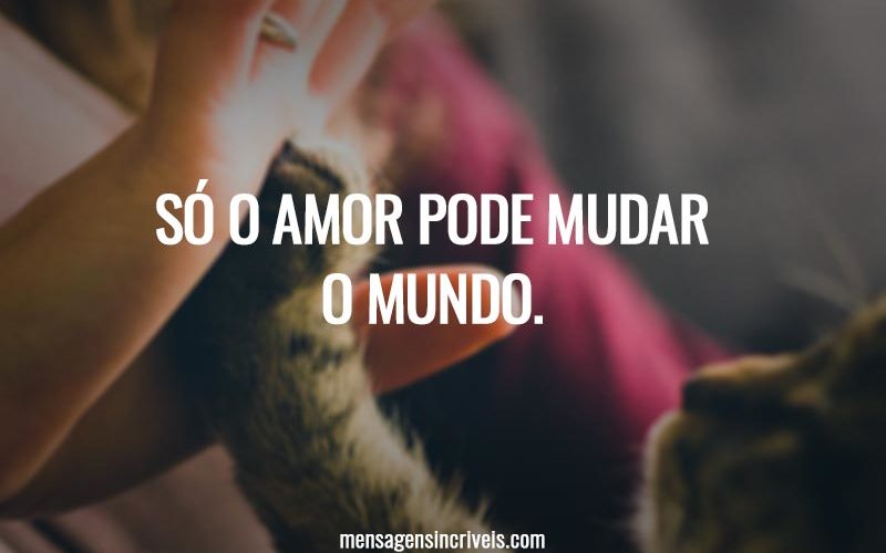 Só o amor pode mudar o mundo.