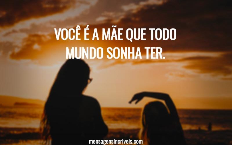 Você é a mãe que todo mundo sonha ter.