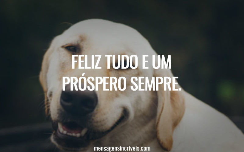 Feliz tudo e um próspero sempre.