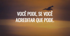 Você pode, se você acreditar que pode.