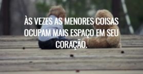 Às vezes as menores coisas ocupam mais espaço em seu coração.