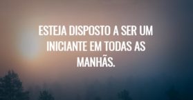 Esteja disposto a ser um iniciante em todas as manhãs.