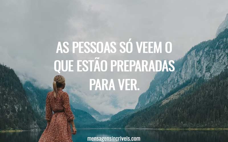 As pessoas só veem o que estão preparadas para ver.