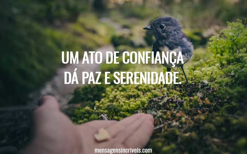 Um ato de confiança dá paz e serenidade.