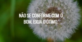 Não se conforme com o bom. Exija o ótimo.