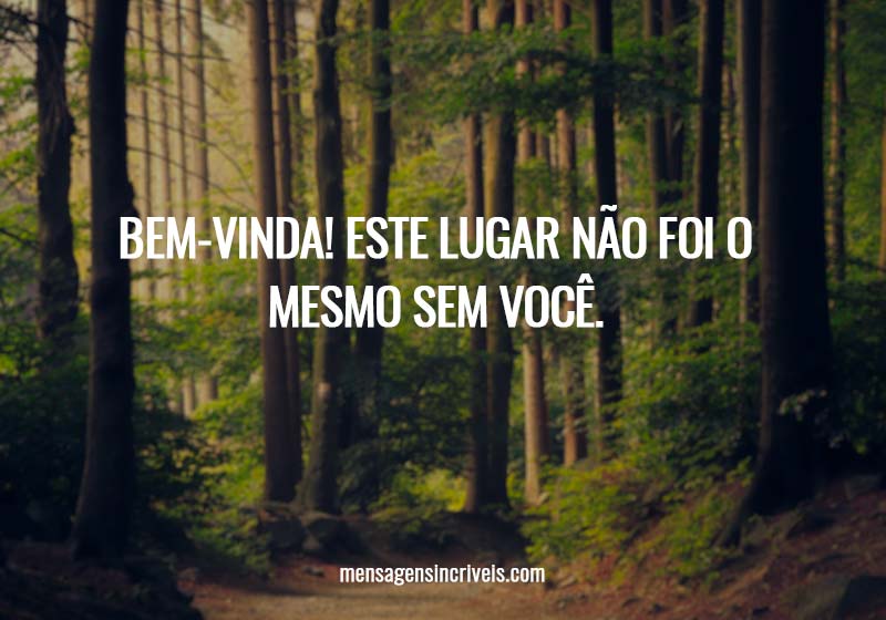 Bem-vinda! Este lugar não foi o mesmo sem você.
