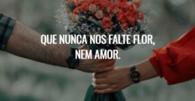 Que nunca nos falte flor, nem amor.